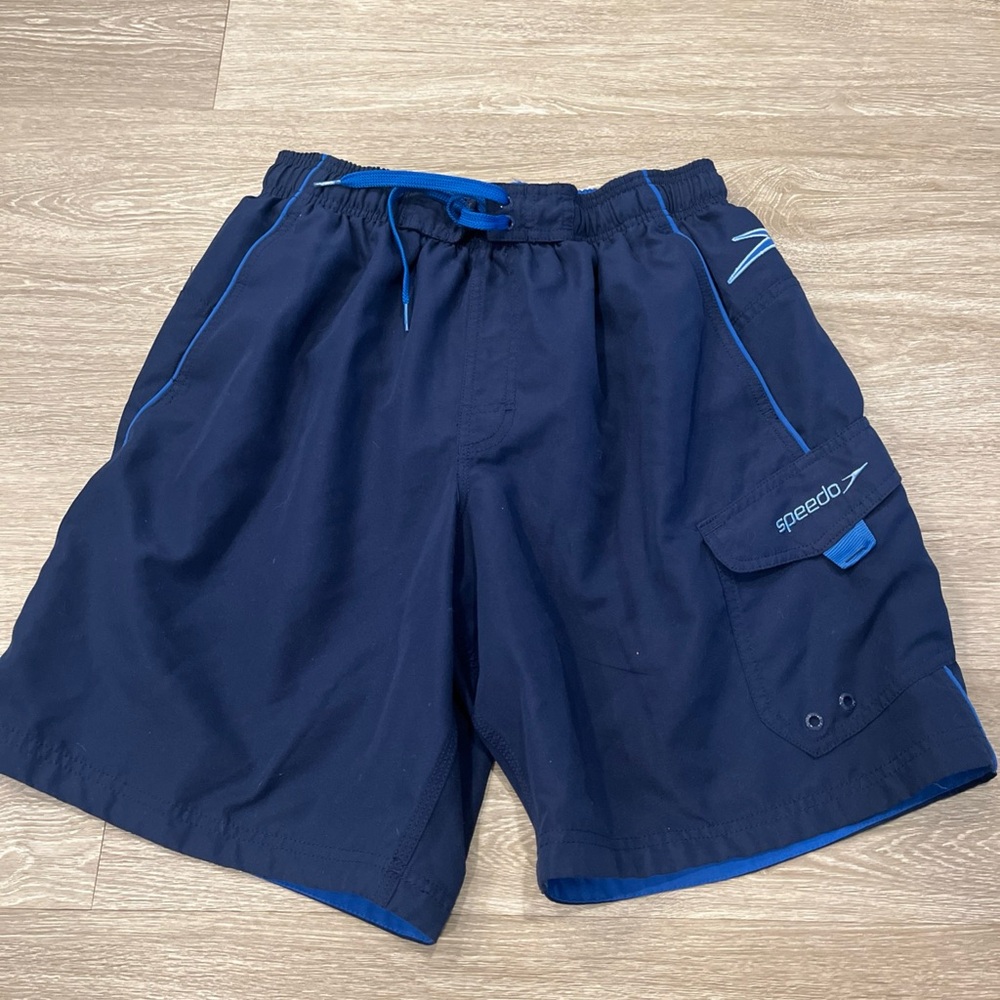Speedo men’s M blue swim shorts trunks loose fit marina volleyball